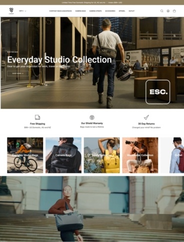 eCommerce website: Langly Bags