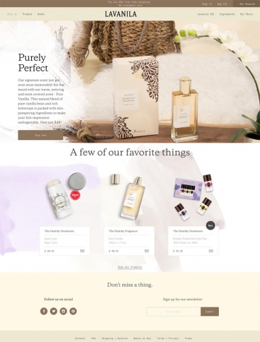 eCommerce website: Lavanila