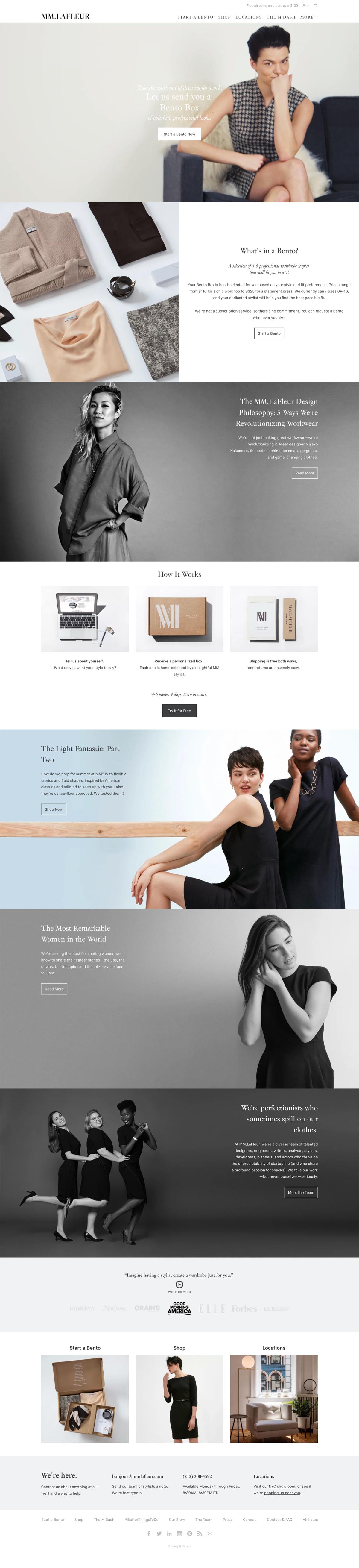 eCommerce website: MM LaFleur