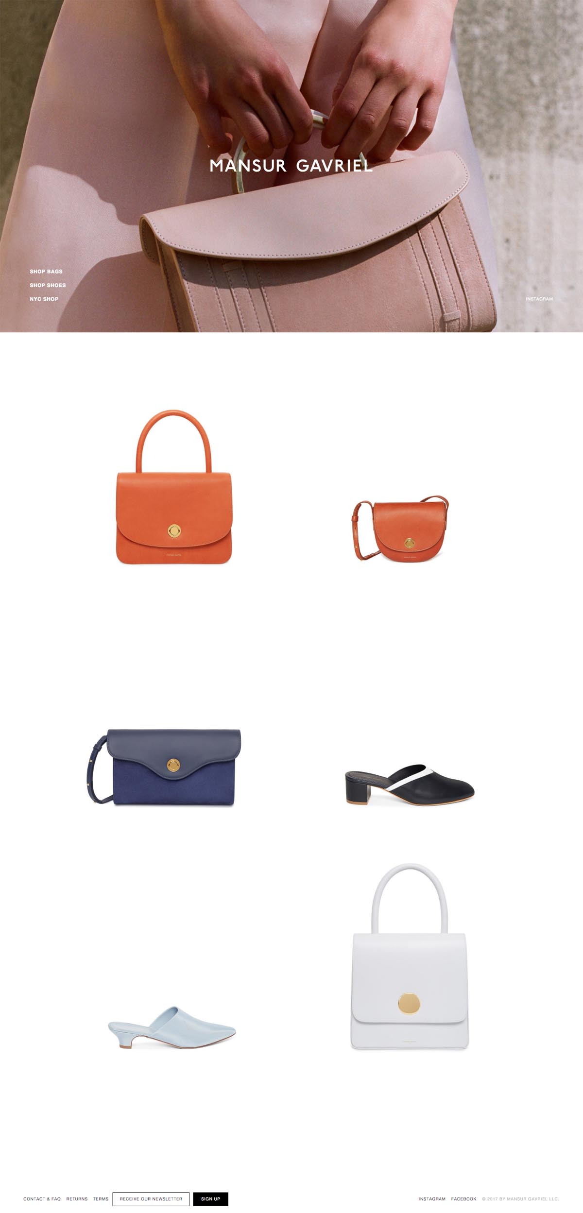 eCommerce website: Mansur Gavriel
