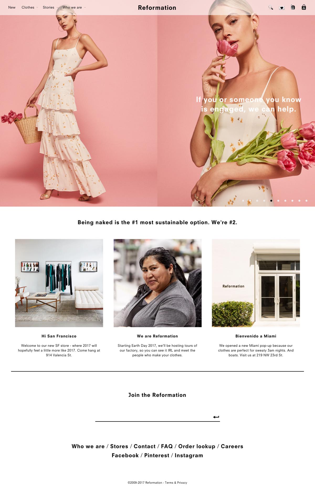 eCommerce website: Reformation
