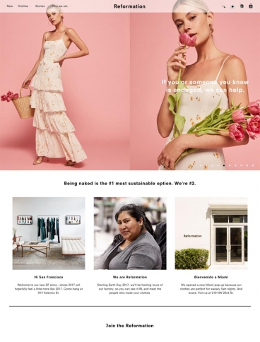 eCommerce website: Reformation