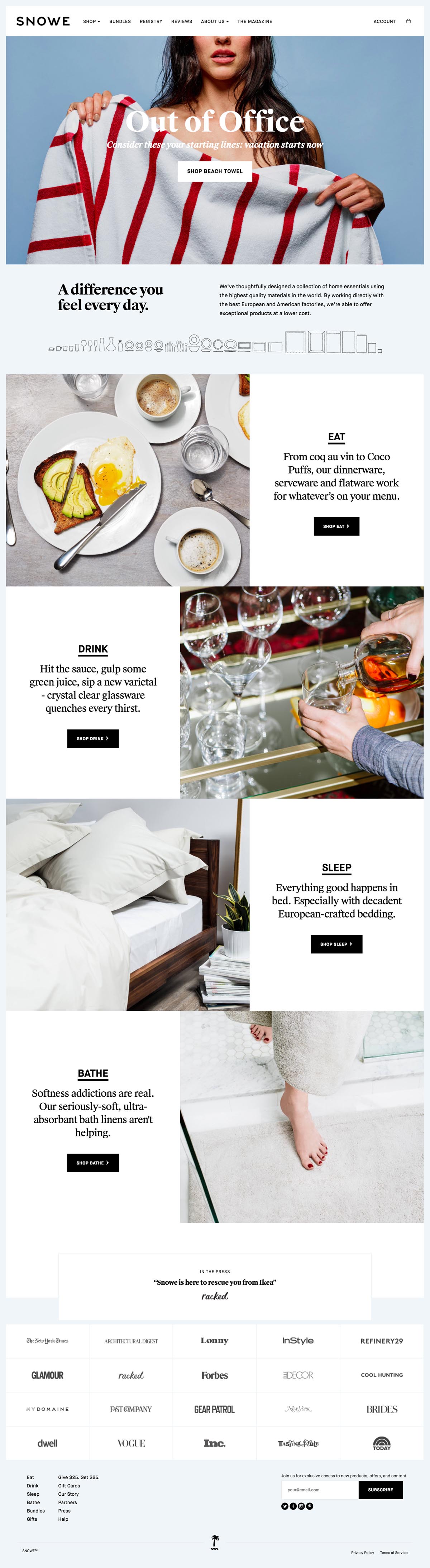 eCommerce website: Snowe