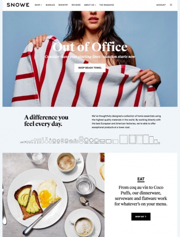 eCommerce website: Snowe