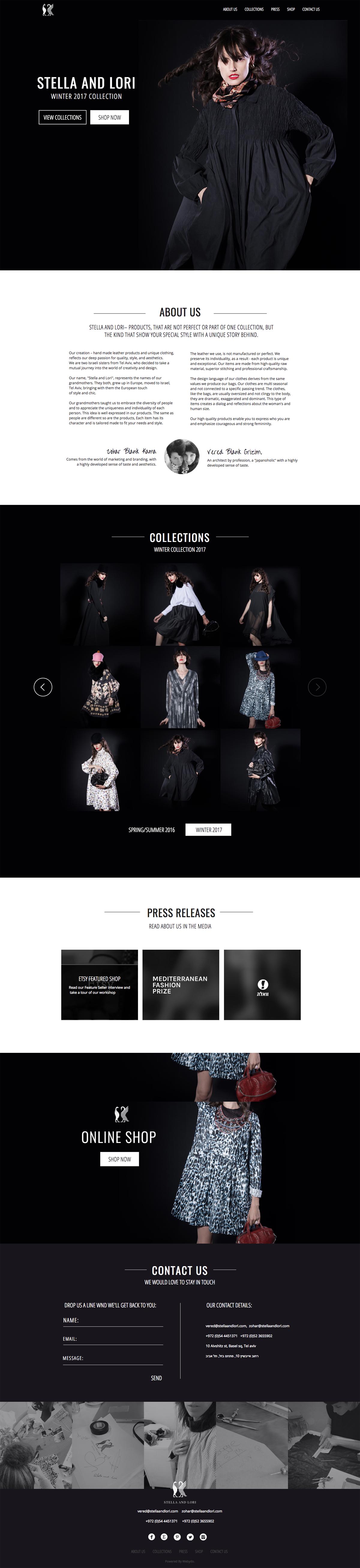 eCommerce website: Stella and Lori