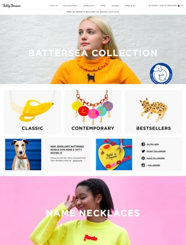 eCommerce website: Tatty Devine