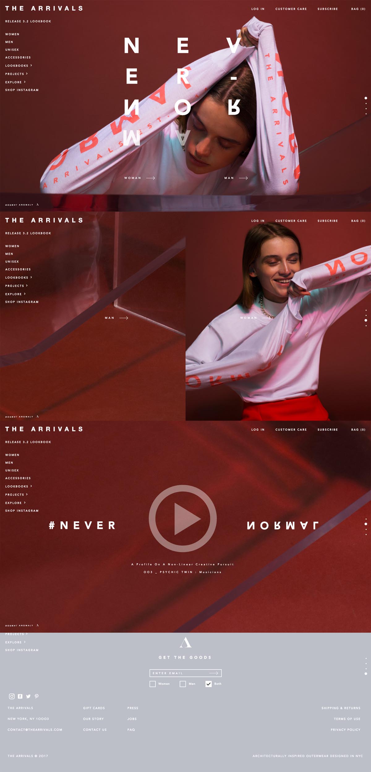 eCommerce website: The Arrivals