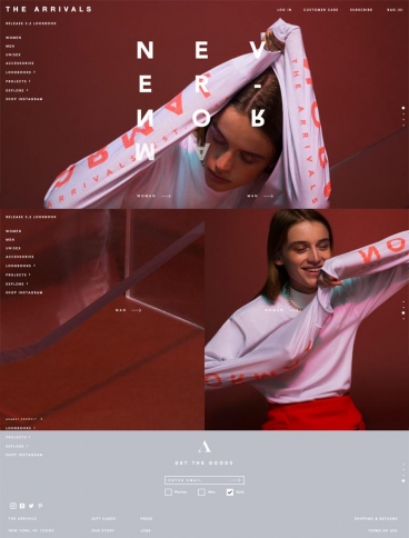 eCommerce website: The Arrivals