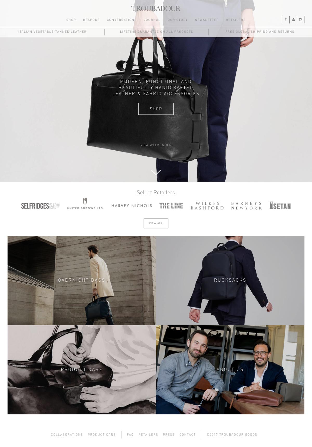 eCommerce website: Troubadour