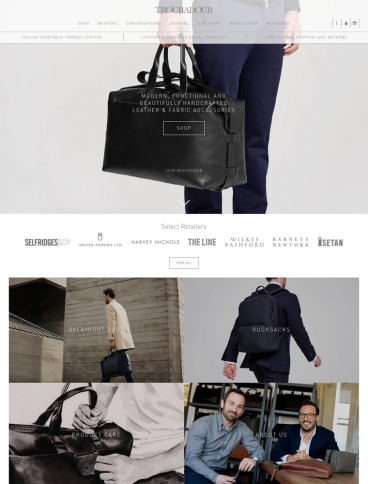 eCommerce website: Troubadour