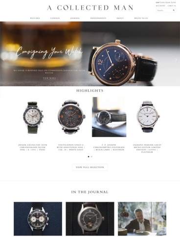 eCommerce website: A Collected Man