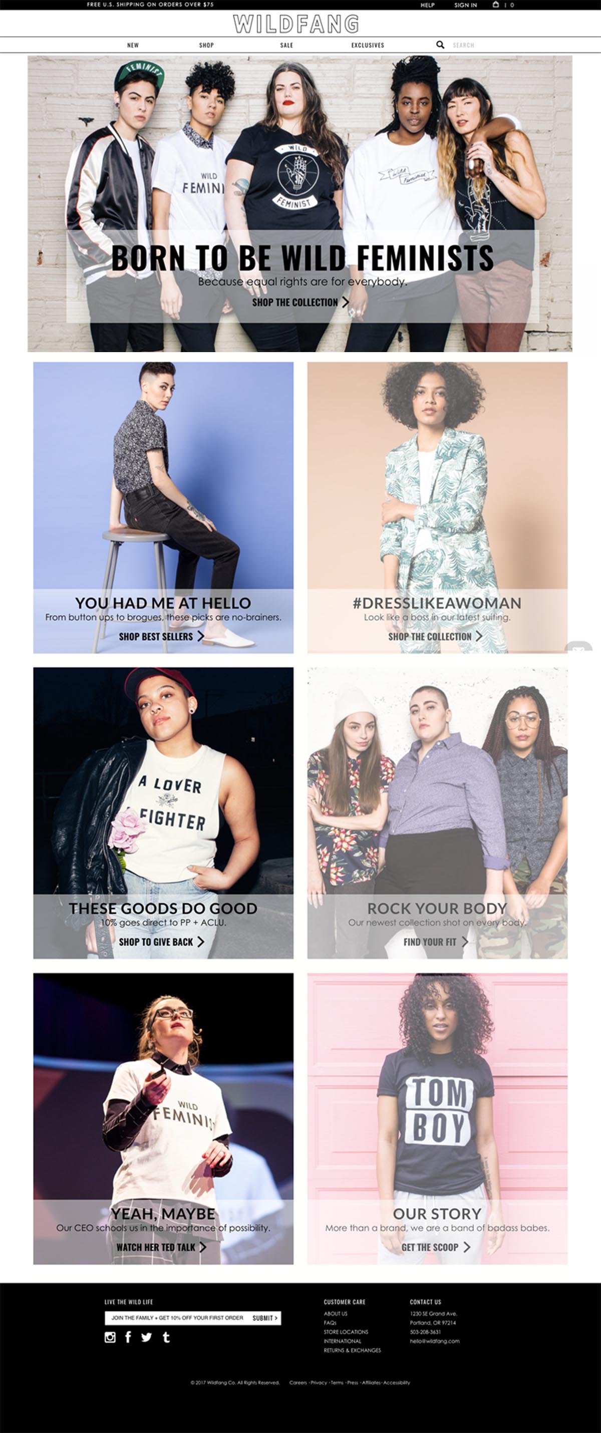 eCommerce website: Wildfang