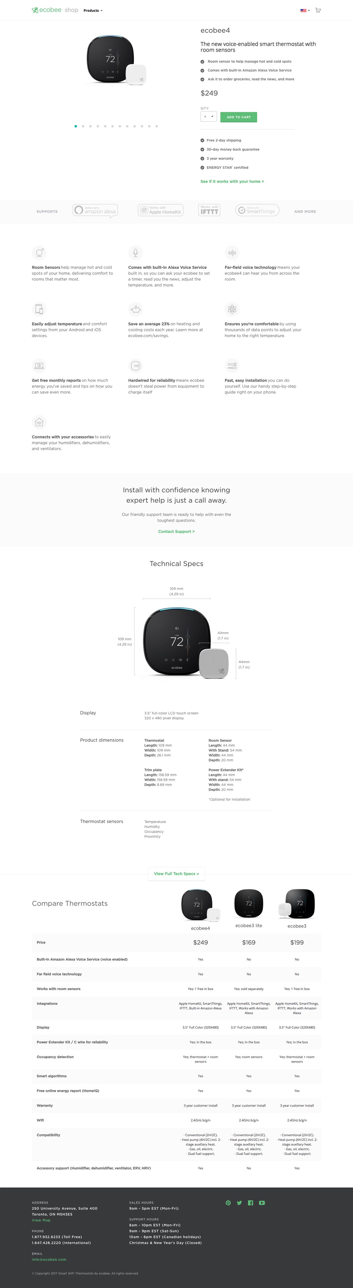 eCommerce website: ecobee