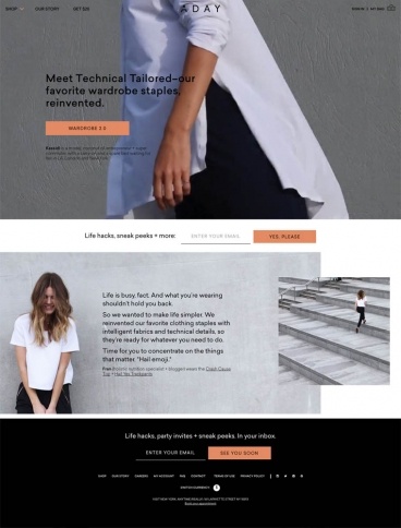 eCommerce website: ADAY
