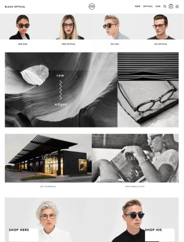 eCommerce website: Black Optical