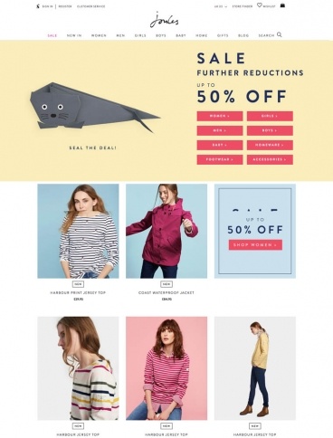 eCommerce website: Joules