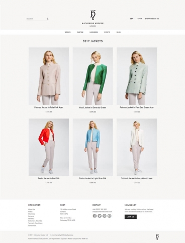eCommerce website: Katherine Hooker