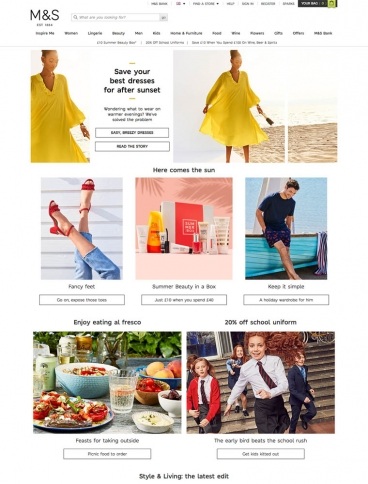 eCommerce website: Marks and Spencer