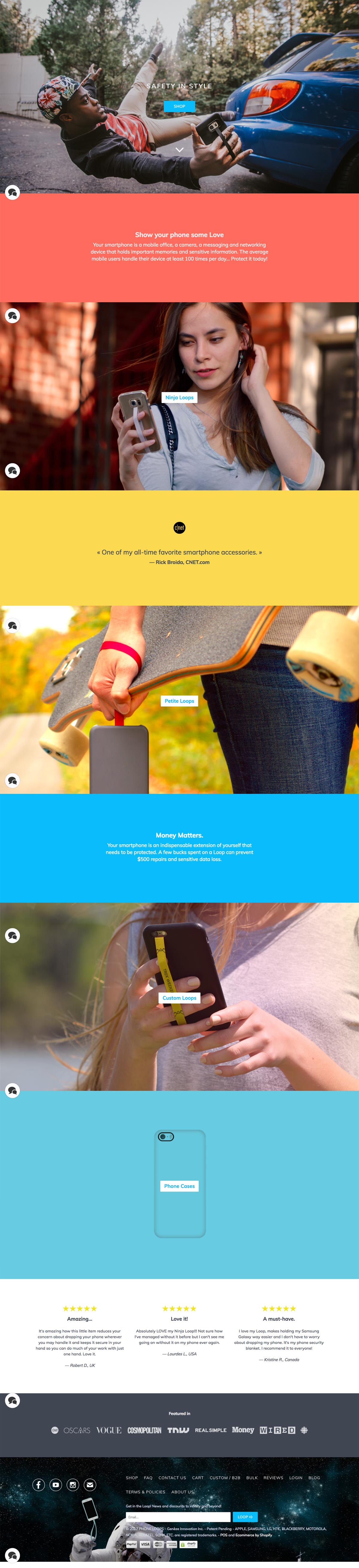 eCommerce website: Phone Loops