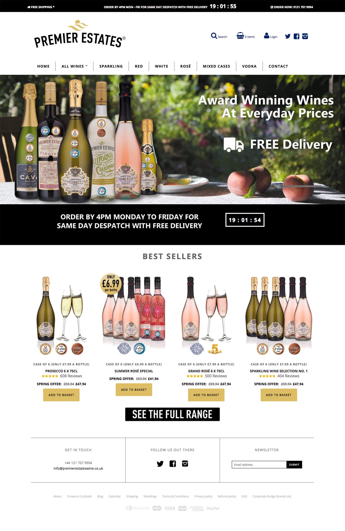 eCommerce website: Premier Estates Wine