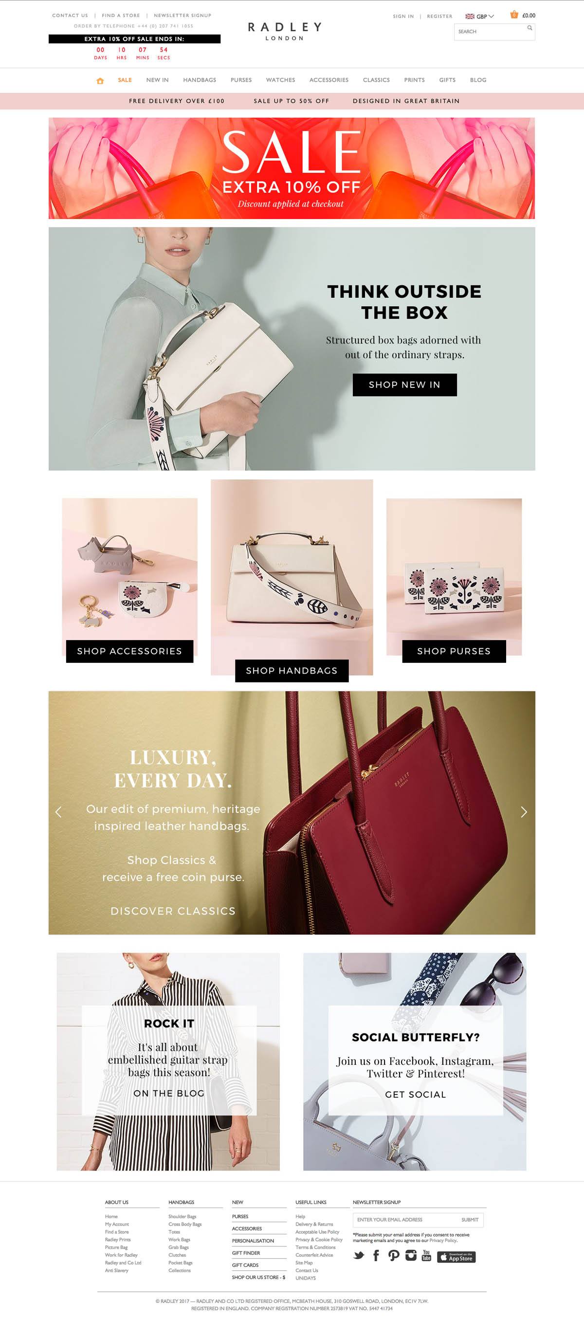 eCommerce website: Radley