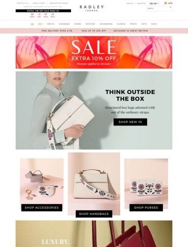 eCommerce website: Radley