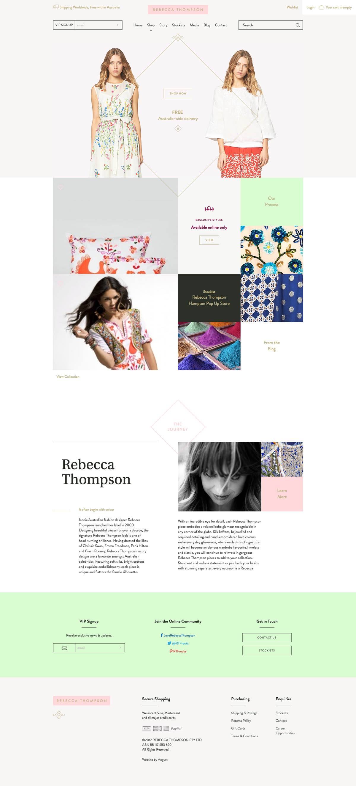 eCommerce website: Rebecca Thompson