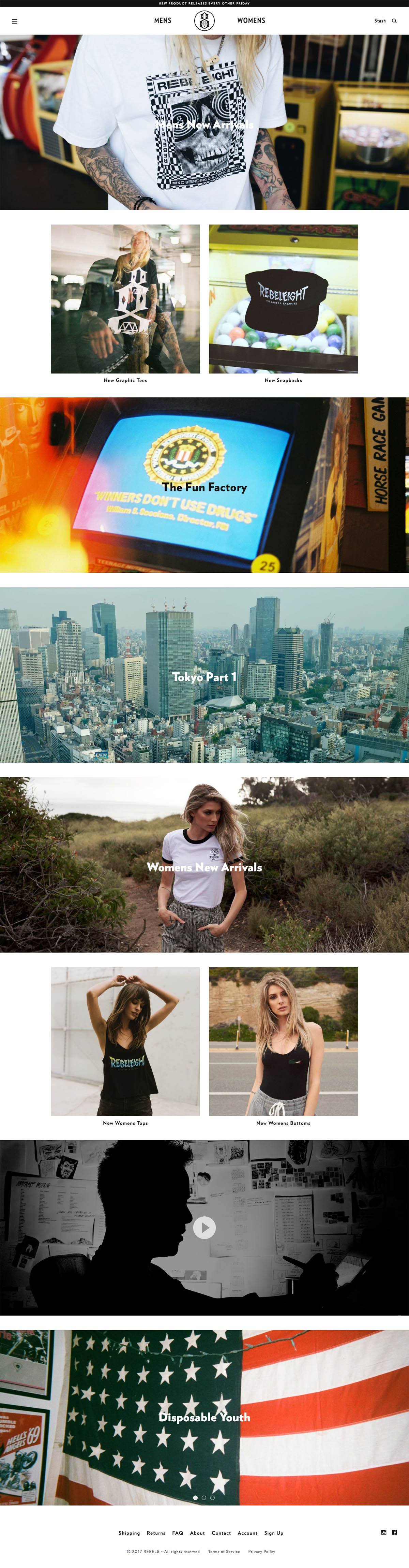 eCommerce website: Rebel8