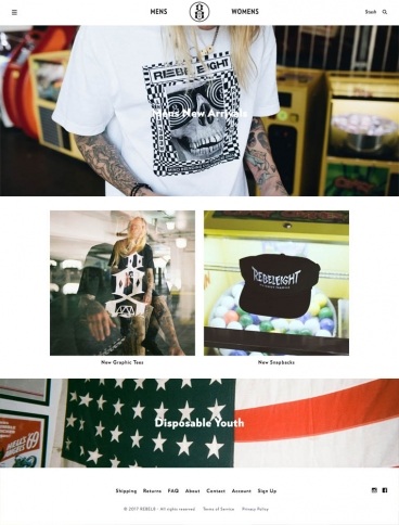 eCommerce website: Rebel8