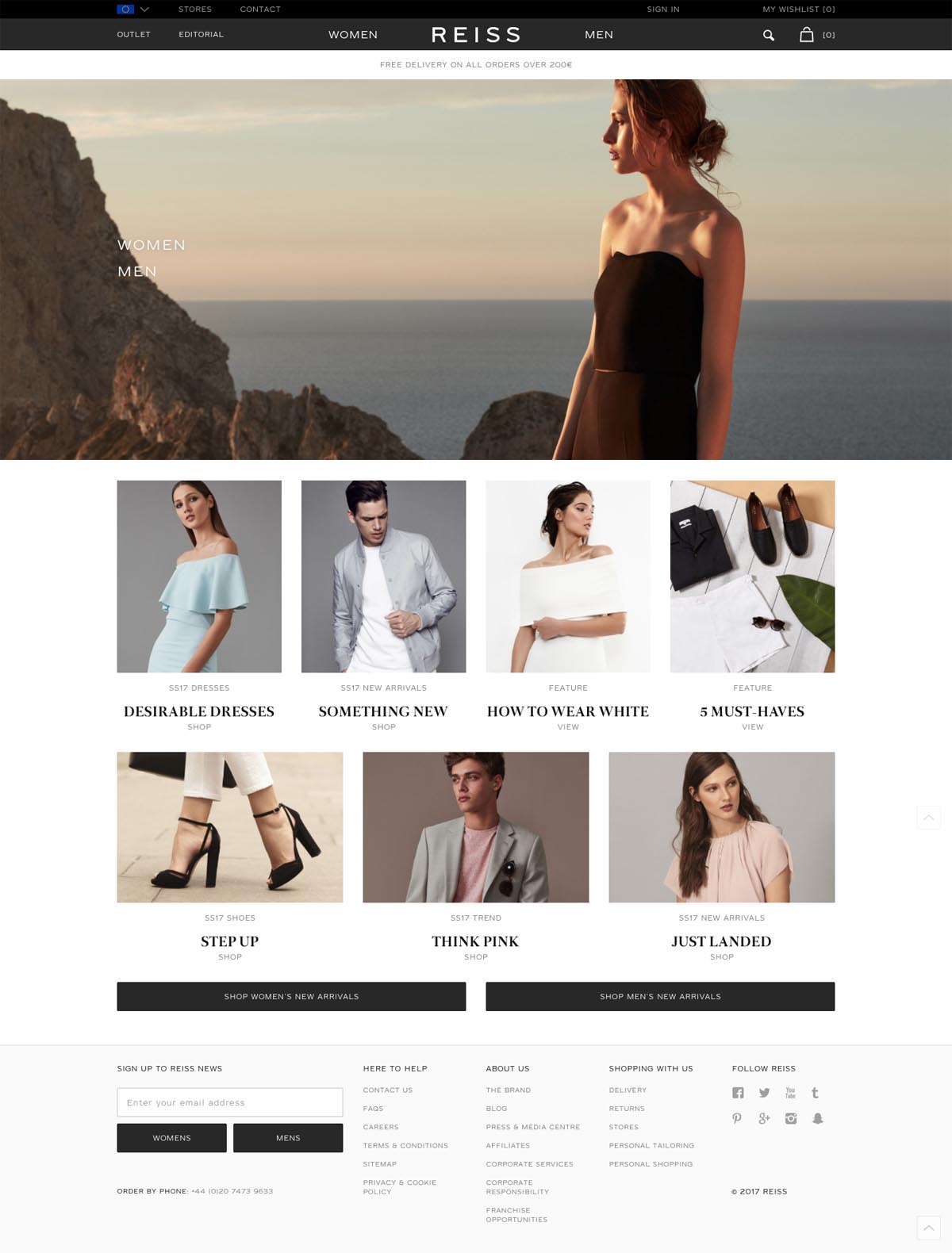 eCommerce website: Reiss