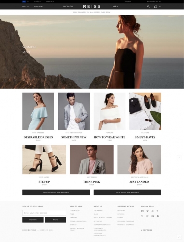 eCommerce website: Reiss