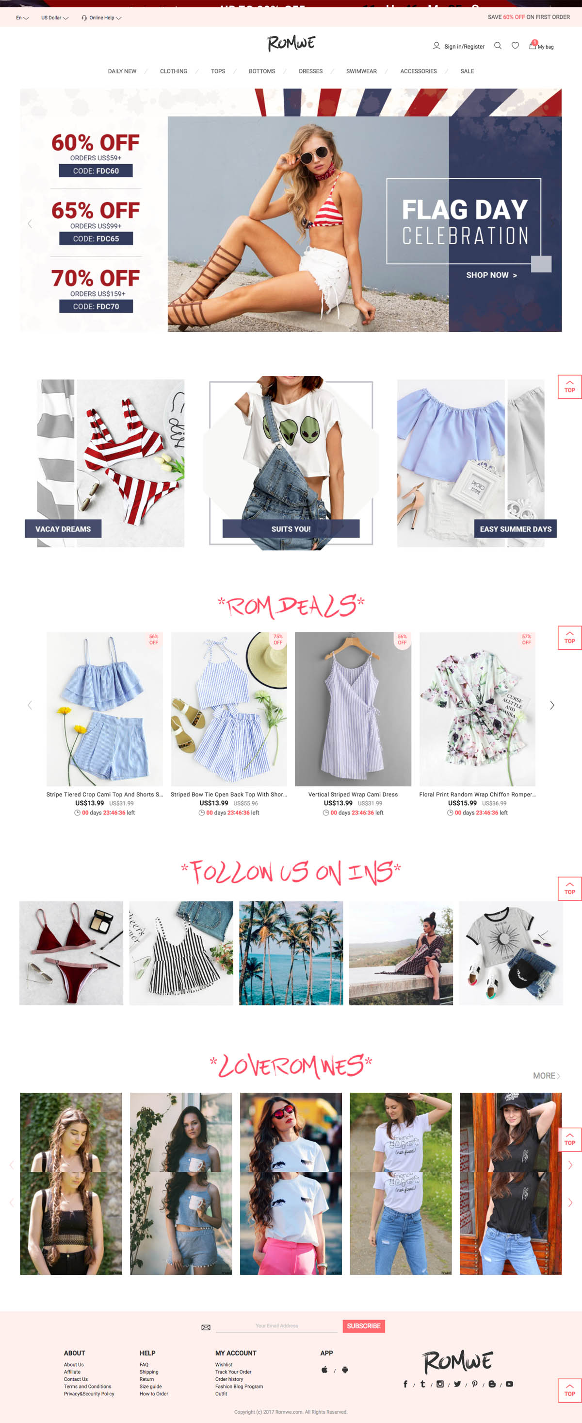 eCommerce website: Romwe