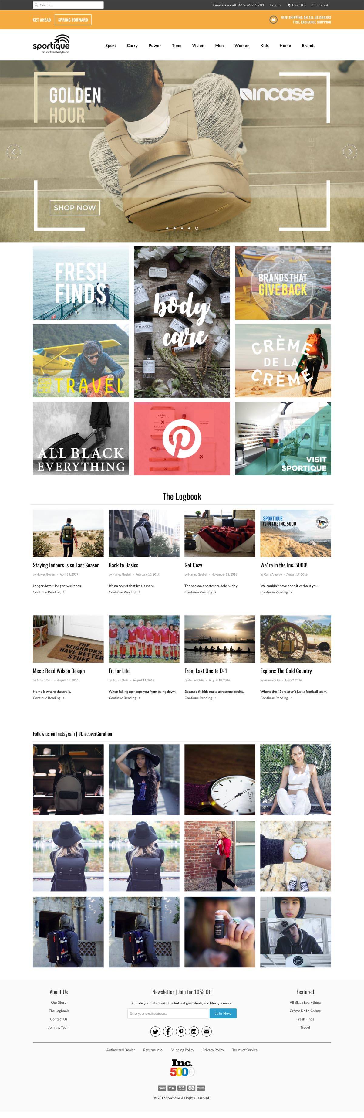 eCommerce website: Sportique