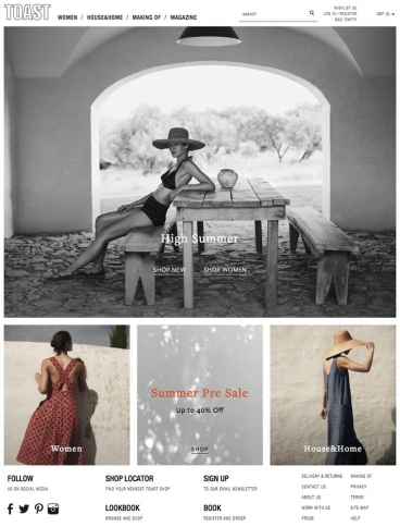 eCommerce website: Toast