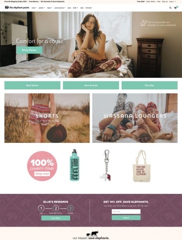 eCommerce website: The Elephant Pants