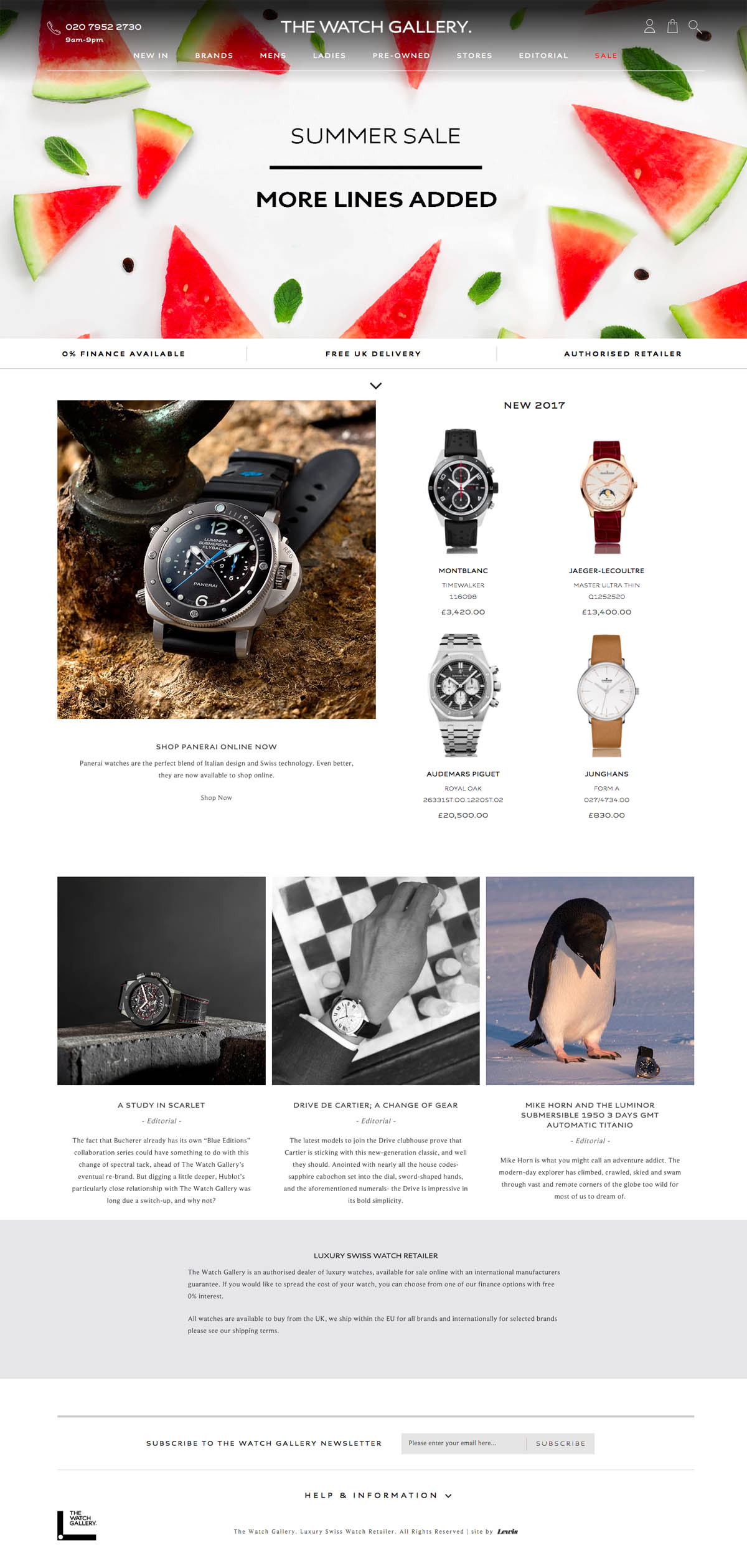 eCommerce website: The Watch Gallery