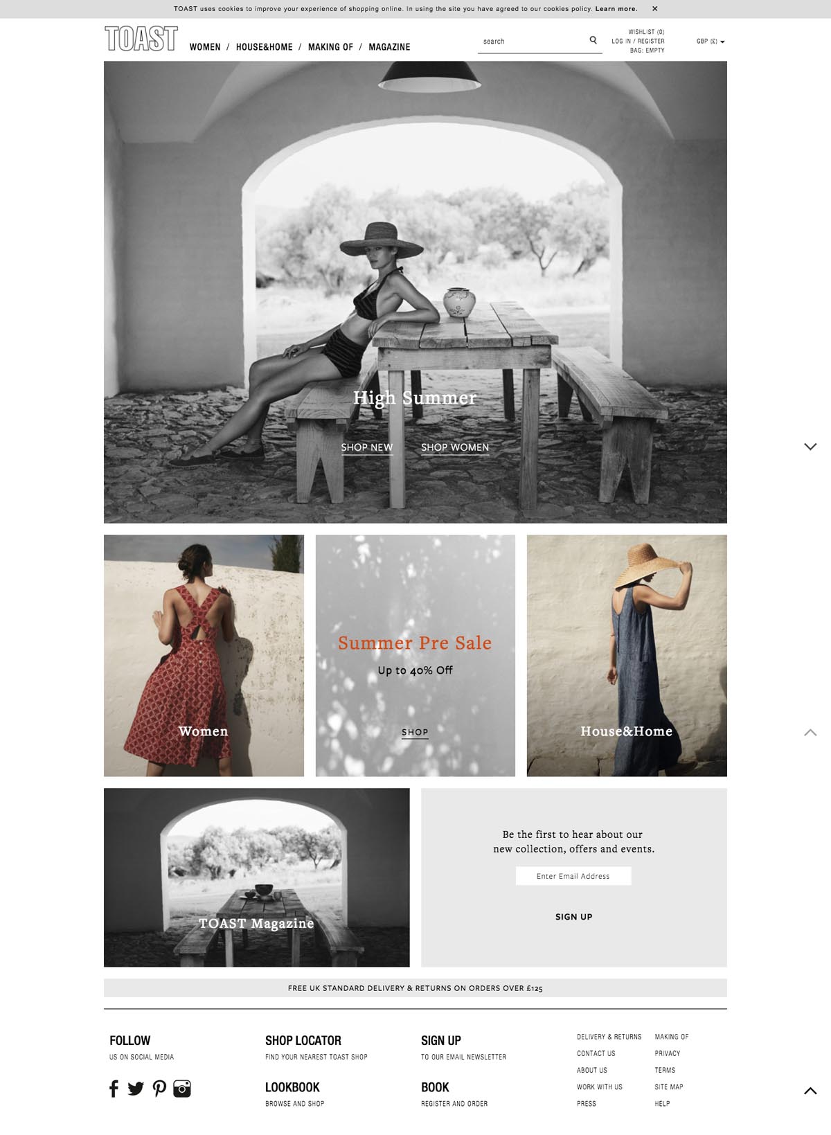 eCommerce website: Toast