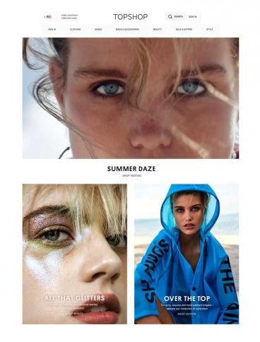 eCommerce website: Topshop