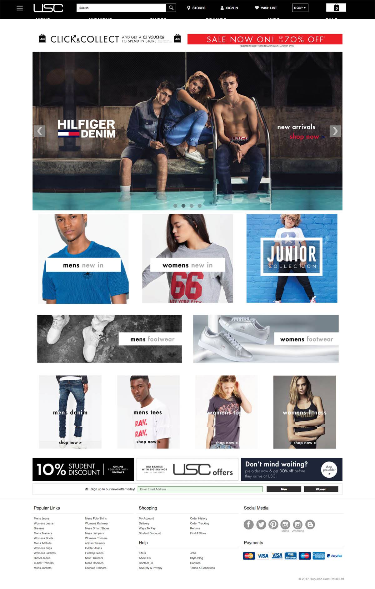 eCommerce website: USC