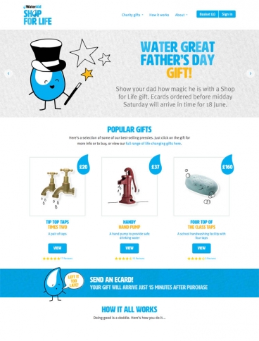 eCommerce website: Water Aid