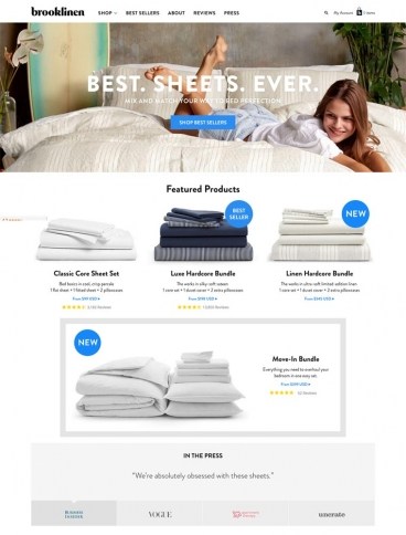 eCommerce website: brooklinen