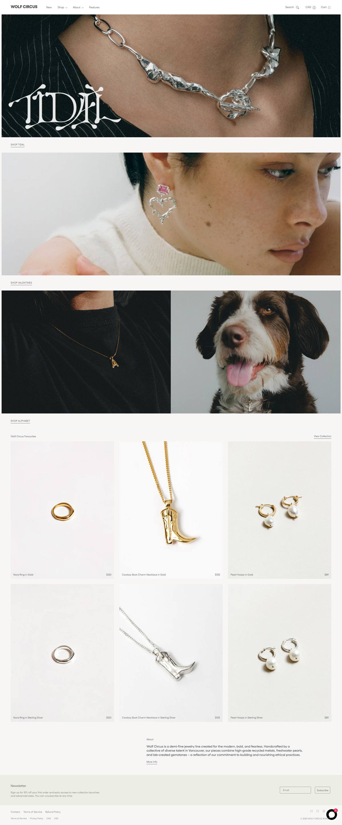 eCommerce website: Wolf Circus