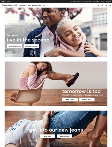 eCommerce website: Abercrombie & Fitch