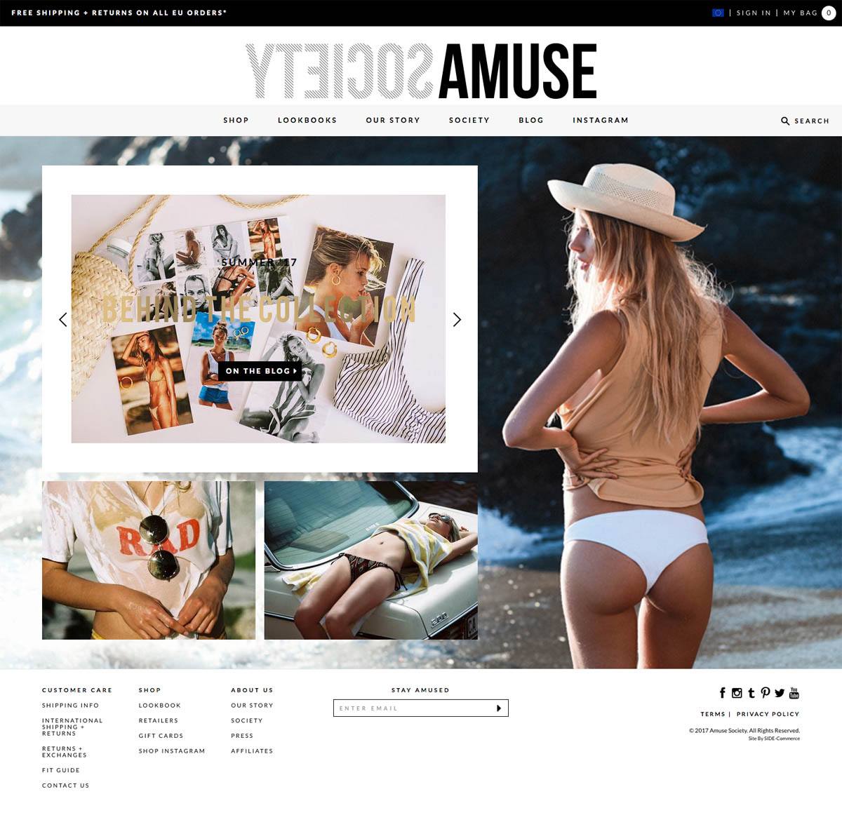 eCommerce website: Amuse Society