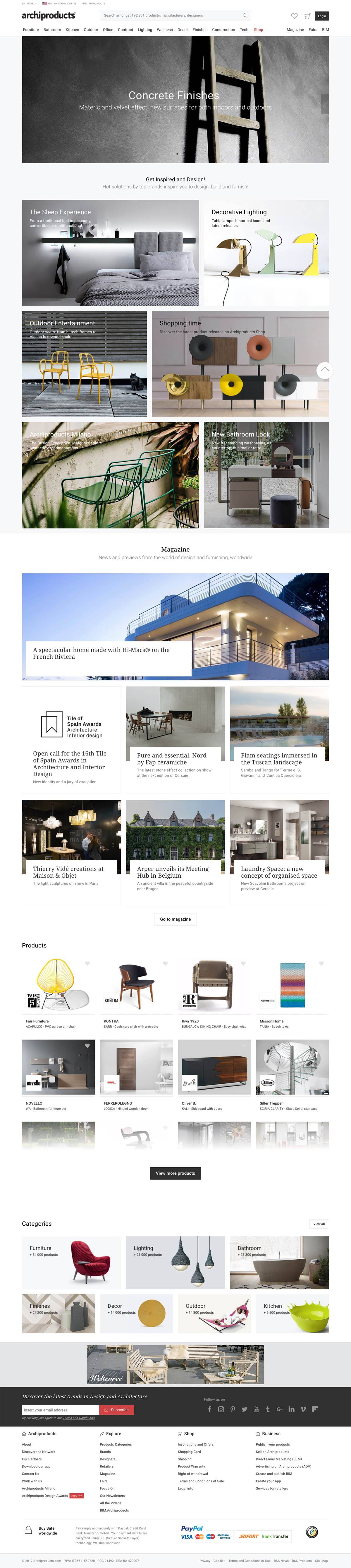 eCommerce website: Archiproducts