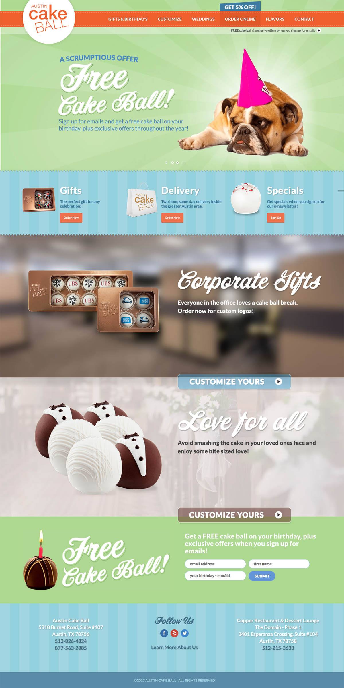 eCommerce website: Austin Cake Ball