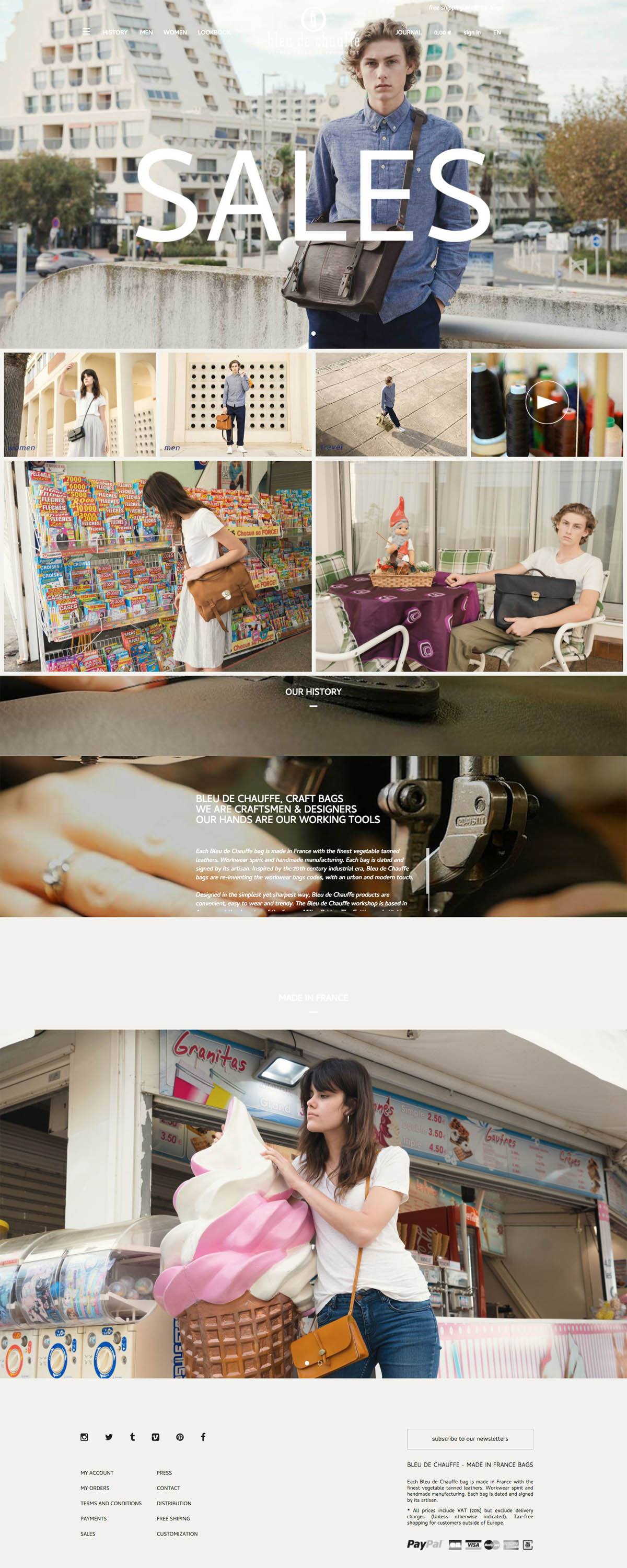 eCommerce website: Blue de Chauffe