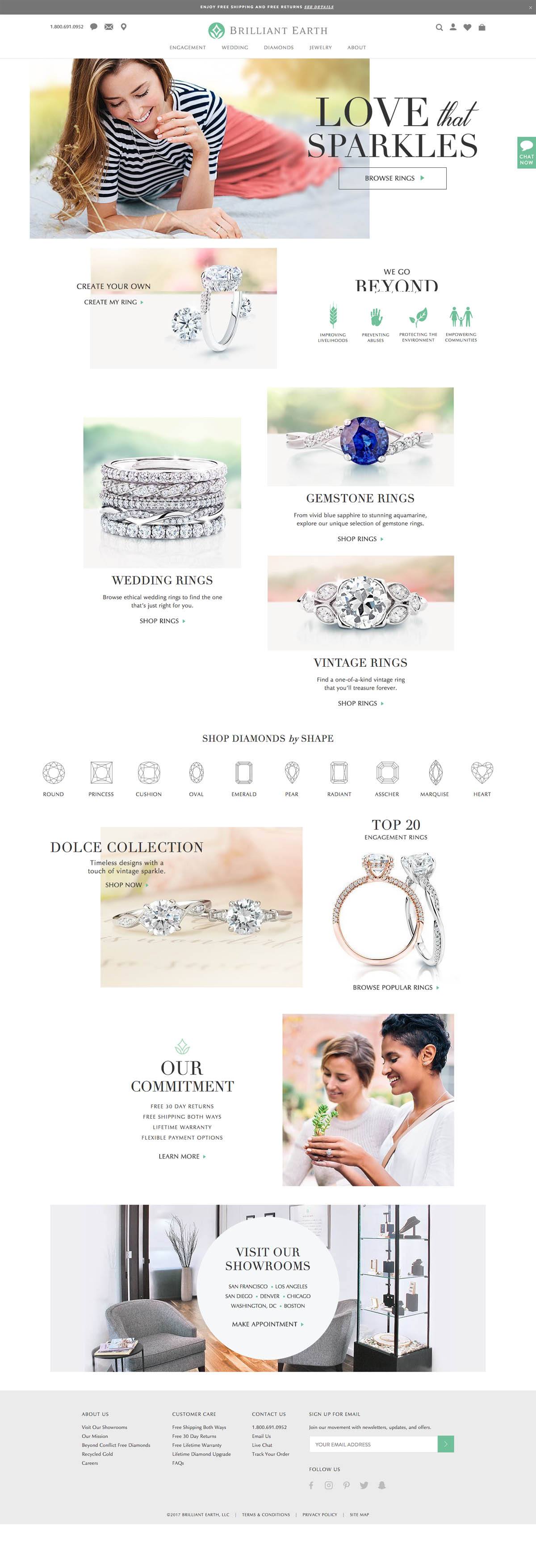 eCommerce website: Brilliant Earth