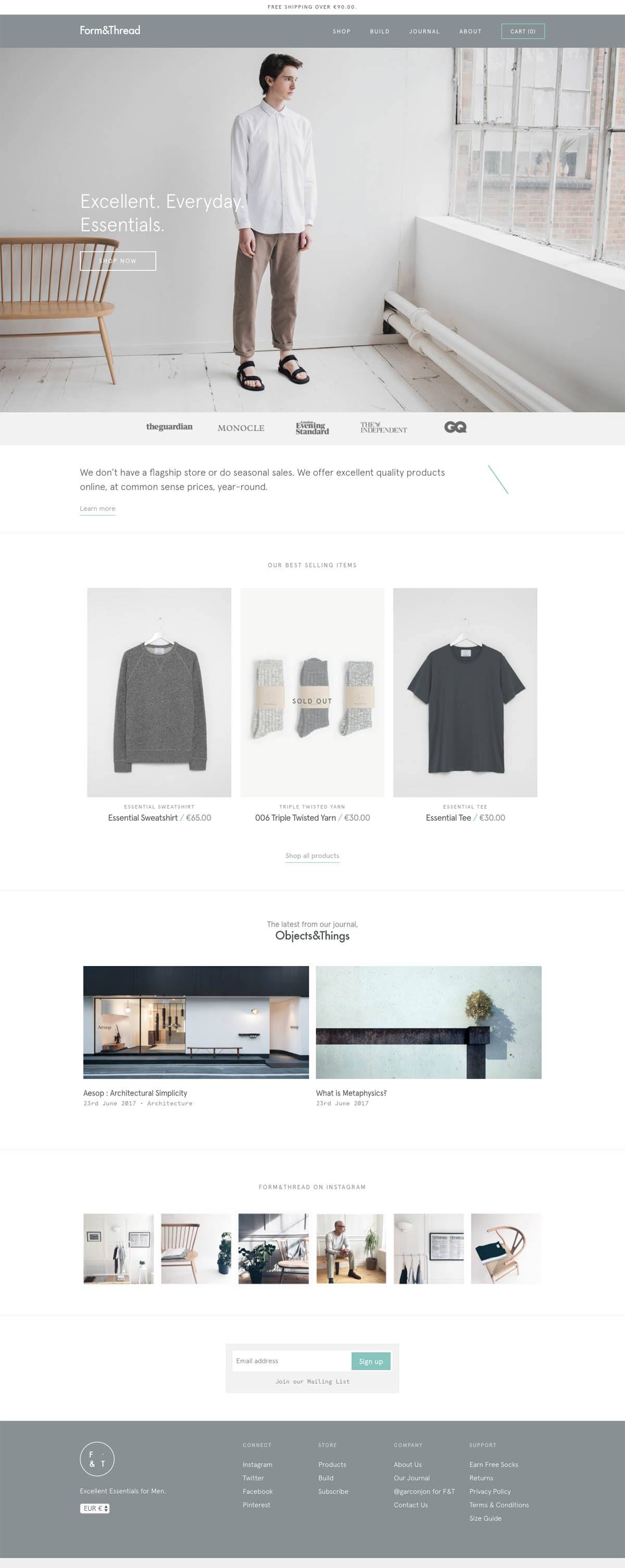 eCommerce website: Form & Thread