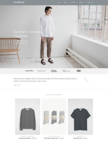 eCommerce website: Form & Thread